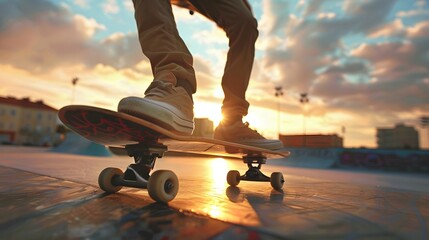 Fototapeta premium cool guy enjoying skateboard 3D randering. 