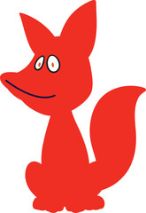 Fox animal vector art with two eyes