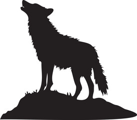 Wolf Black silhouette vector