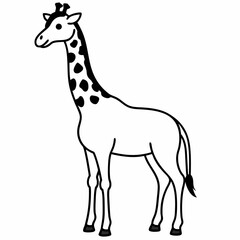 Giraffe head  Silhouette Vector Illustration
