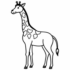 Giraffe head  Silhouette Vector Illustration
