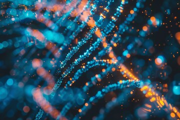 Close-up of biotechnological research poster presentation, symbolizing scientific communication