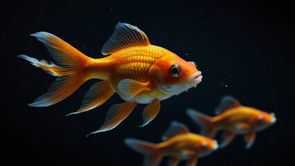 Fototapeta premium Vibrant Goldfish In Motion