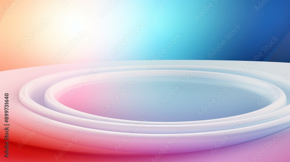 Poster abstract circular display with colorful background