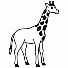 Giraffe head  Silhouette Vector Illustration
