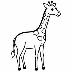 Giraffe head  Silhouette Vector Illustration
