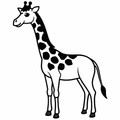 Giraffe head  Silhouette Vector Illustration
