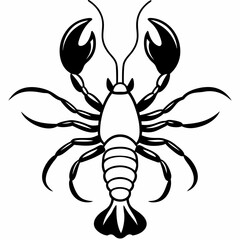 lobster Silhouette Vector Illustration
