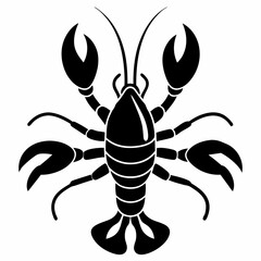 lobster Silhouette Vector Illustration
