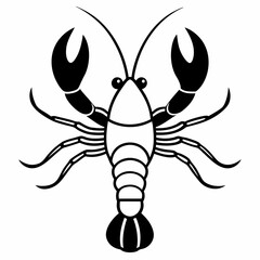 lobster Silhouette Vector Illustration
