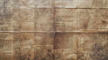 Fototapeta premium Old newspaper background, brown grunge newsprint texture, Brown paper banner background. vintage wallpaper pattern, poster design. 