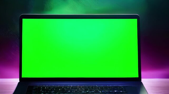 Laptop with a Green Screen