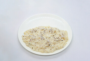 A Plate of Rice Pudding Kheer Khir Coconut Milk Rice Shrawan 15 Khir Khane Din with Coconut Powder