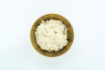 A Bowl of Rice Pudding Kheer Khir Coconut Milk Rice Shrawan 15 Khir Khane Din with Coconut Powder