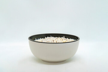 A Bowl of Rice Pudding Kheer Khir Coconut Milk Rice Shrawan 15 Khir Khane Din with Coconut Powder