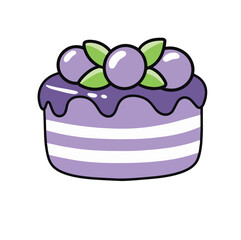 Illustration of a cute birthday cake is isolated on the white background