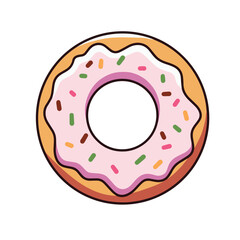 Illustration of a cute donut is isolated on the white background