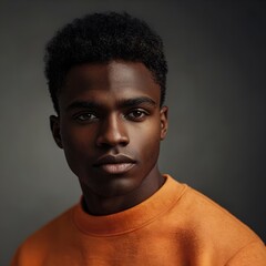 Obraz premium portrait of a handsome, dark-skinned man with a thoughtful look