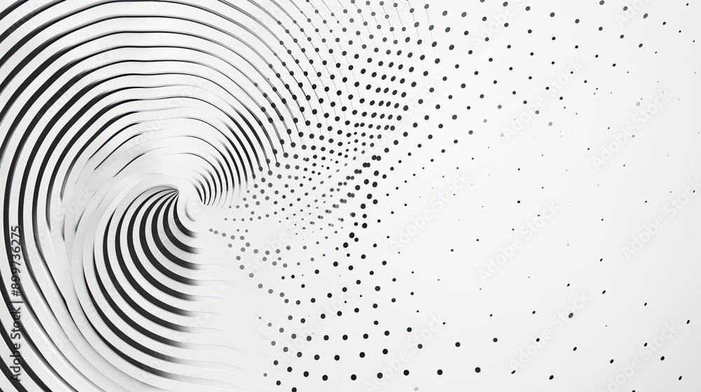 Poster white geometric background. white abstract minimalist background with circle lines and dot pattern.