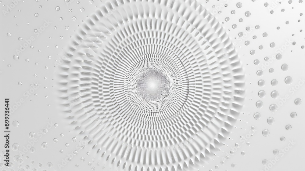 Poster white geometric background. white abstract minimalist background with circle lines and dot pattern.