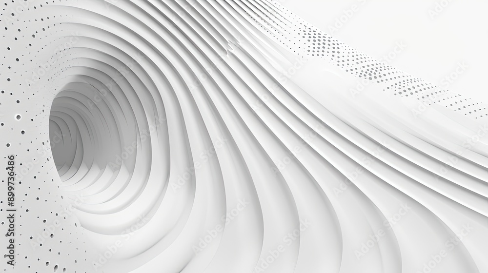 Poster white geometric background. white abstract minimalist background with circle lines and dot pattern.