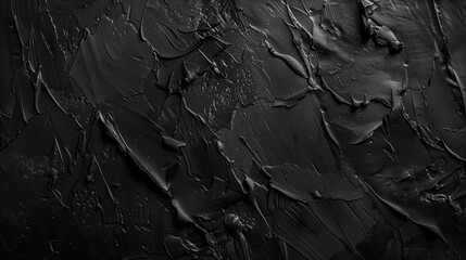 A close-up of a textured black abstract background, showcasing intricate patterns and depths with an artistic flair.