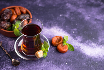 Turkish tea with dried fruits