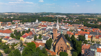 Fototapeta premium Aerial view of Ząbkowice Śląskie, Poland
