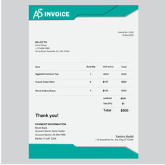 Professional business invoice template design