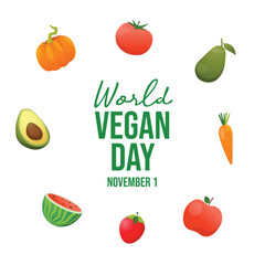 World Vegan Day vector design template good for celebration usage. World Vegan Day design. flat design. eps 10.