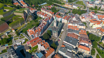 Aerial view of Kłodzko, Poland