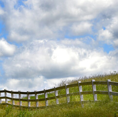 Background Image Curving Picket Fence