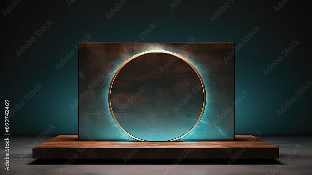 Poster minimalist abstract design with circle frame