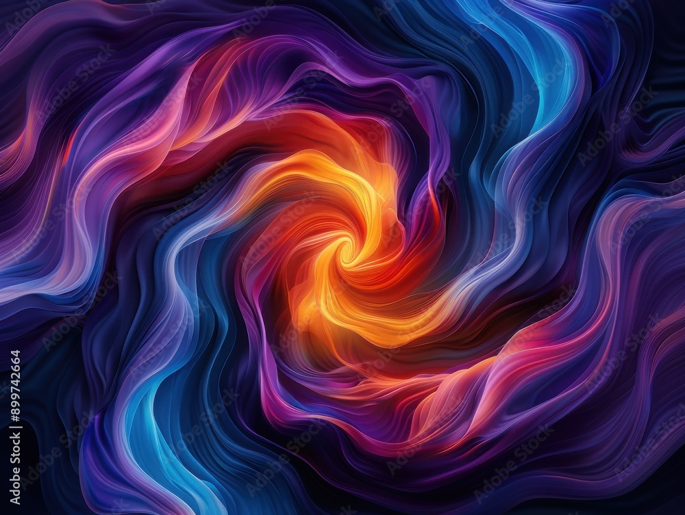 Aufkleber a vibrant swirl of colorful waves creating a mesmerizing abstract design, perfect for backgrounds an