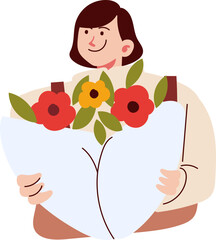 woman cartoon character modern style avatar