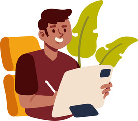 man cartoon character modern style avatar