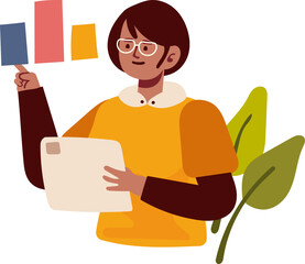 woman cartoon character modern style avatar