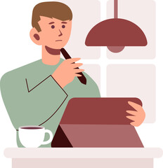 man cartoon character modern style avatar