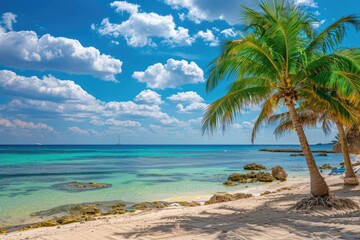 Mexico Cozumel: Chen Rio Beach. Stunning Caribbean Coastline on Exotic Cozumel Island