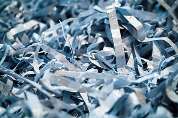 Shredded Paper Pile. Confidential Documents Shredding for Security Background