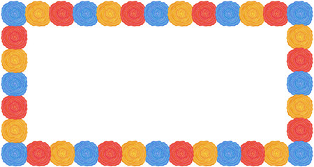 お花紙 ペーパーフラワー フレーム 青・黄色・赤