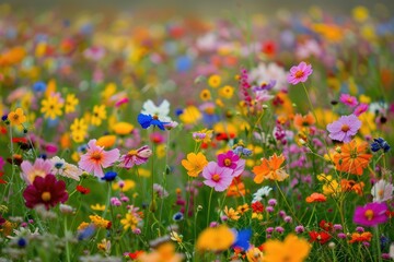 Texas Wild Flowers. Bursting Wildflower Display of 2024 in Spring