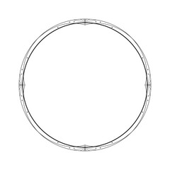 Abstract Black Simple Line Round Circle With Leaf Leaves Frame Flowers Doodle Outline Element Vector Design Style Sketch Isolated Illustration For Wedding And Banner