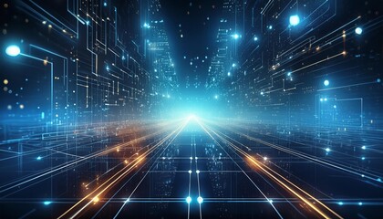 Obraz premium A digital highway of data and information