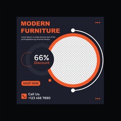 Furniture sale post and social media template