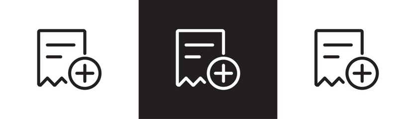 Electrical invoice icon, Bill reduction icon, Electronic bill. linear report icon, bill letter, warning vector illustration, outline and stroke style in transparent black and white background.