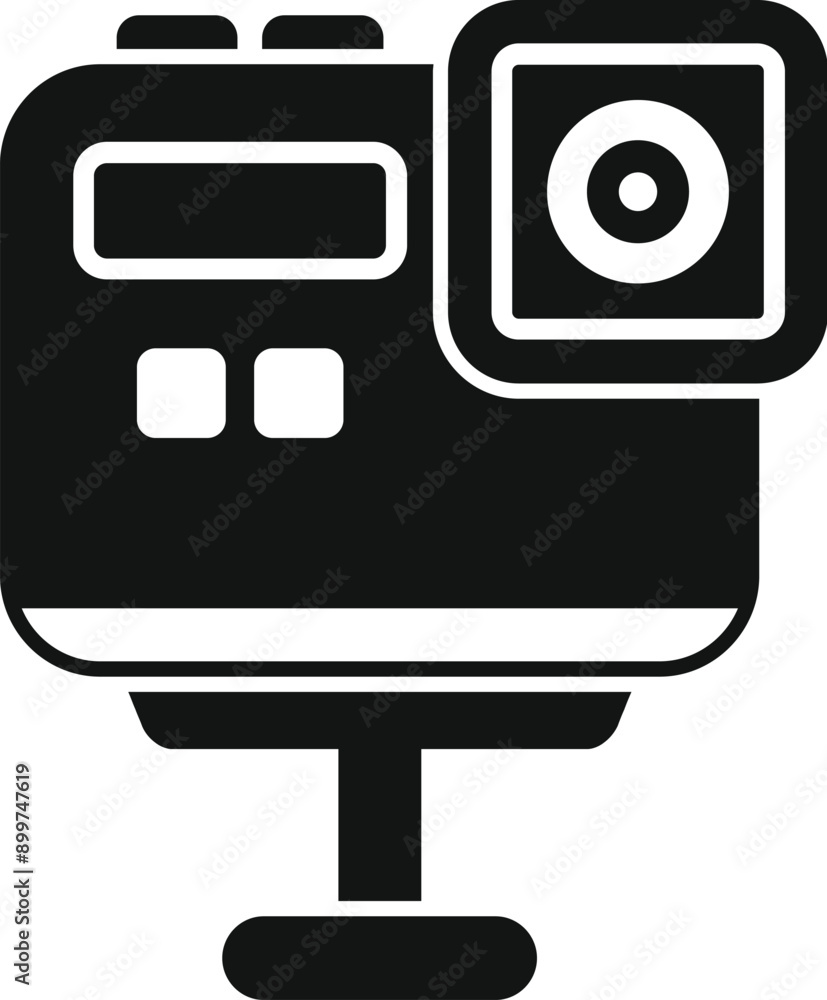 Poster action camera mounted on a tripod, ready to record adventures and create lasting memories