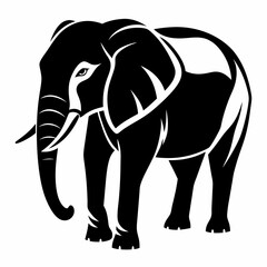 Elephant  Silhouette Vector Illustration
