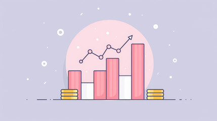 Obraz premium Savings goals progress visual trackers in flat design. Ideal for illustrating financial planning and personal finance management with a modern and professional look.