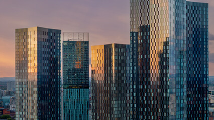 Manchester City Centre, England, United Kingdom, modern developments and redevelopment work....